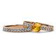 1 - Ronia Classic Citrine and Diamond Bridal Set Ring 