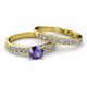 2 - Ronia Classic Iolite and Diamond Bridal Set Ring 