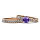 1 - Ronia Classic Iolite and Diamond Bridal Set Ring 