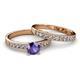 2 - Ronia Classic Iolite and Diamond Bridal Set Ring 