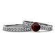1 - Ronia Classic Red Garnet and Diamond Bridal Set Ring 