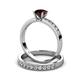 3 - Ronia Classic Red Garnet and Diamond Bridal Set Ring 