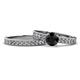 1 - Ronia Classic Black and White Diamond Bridal Set Ring 