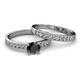 2 - Ronia Classic Black and White Diamond Bridal Set Ring 