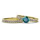 1 - Ronia Classic London Blue Topaz and Diamond Bridal Set Ring 