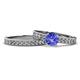 1 - Ronia Classic Tanzanite and Diamond Bridal Set Ring 
