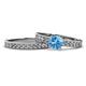 1 - Ronia Classic Blue Topaz and Diamond Bridal Set Ring 