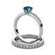 3 - Ronia Classic London Blue Topaz and Diamond Bridal Set Ring 