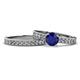 1 - Ronia Classic Blue Sapphire and Diamond Bridal Set Ring 