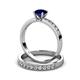 3 - Ronia Classic Blue Sapphire and Diamond Bridal Set Ring 