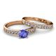 2 - Ronia Classic Tanzanite and Diamond Bridal Set Ring 