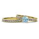 1 - Ronia Classic Aquamarine and Diamond Bridal Set Ring 