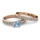 2 - Ronia Classic Aquamarine and Diamond Bridal Set Ring 