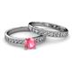 2 - Ronia Classic Pink Tourmaline and Diamond Bridal Set Ring 