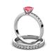 3 - Ronia Classic Pink Tourmaline and Diamond Bridal Set Ring 