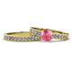 1 - Ronia Classic Pink Tourmaline and Diamond Bridal Set Ring 