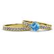 1 - Ronia Classic Blue Topaz and Diamond Bridal Set Ring 