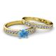 2 - Ronia Classic Blue Topaz and Diamond Bridal Set Ring 