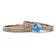 1 - Ronia Classic Blue Topaz and Diamond Bridal Set Ring 