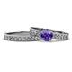 1 - Ronia Classic Iolite and Diamond Bridal Set Ring 