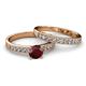 2 - Ronia Classic Red Garnet and Diamond Bridal Set Ring 