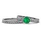 1 - Ronia Classic Emerald and Diamond Bridal Set Ring 
