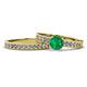 1 - Ronia Classic Emerald and Diamond Bridal Set Ring 