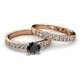2 - Ronia Classic Black and White Diamond Bridal Set Ring 