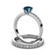 3 - Ronia Classic Blue and White Diamond Bridal Set Ring 