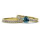 1 - Ronia Classic Blue and White Diamond Bridal Set Ring 