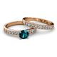 2 - Ronia Classic Blue and White Diamond Bridal Set Ring 