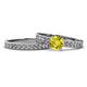 1 - Ronia Classic Yellow and White Diamond Bridal Set Ring 