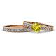 1 - Ronia Classic Yellow and White Diamond Bridal Set Ring 