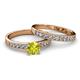 2 - Ronia Classic Yellow and White Diamond Bridal Set Ring 