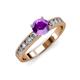 3 - Ronia Classic Amethyst and Diamond Engagement Ring 
