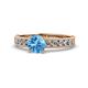 1 - Ronia Classic Blue Topaz and Diamond Engagement Ring 