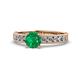 1 - Ronia Classic Emerald and Diamond Engagement Ring 