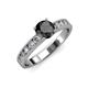 3 - Ronia Classic Black and White Diamond Engagement Ring 