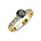 3 - Ronia Classic Black and White Diamond Engagement Ring 
