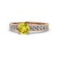 1 - Ronia Classic Yellow and White Diamond Engagement Ring 