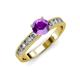 3 - Ronia Classic Amethyst and Diamond Engagement Ring 