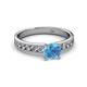 2 - Ronia Classic Blue Topaz and Diamond Engagement Ring 