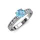 3 - Ronia Classic Blue Topaz and Diamond Engagement Ring 