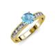 3 - Ronia Classic Blue Topaz and Diamond Engagement Ring 