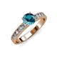 3 - Ronia Classic London Blue Topaz and Diamond Engagement Ring 
