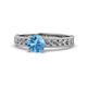 1 - Ronia Classic Blue Topaz and Diamond Engagement Ring 