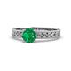 1 - Ronia Classic Emerald and Diamond Engagement Ring 