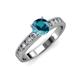 3 - Ronia Classic London Blue Topaz and Diamond Engagement Ring 