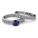 2 - Ronia Classic Blue Sapphire and Diamond Bridal Set Ring 
