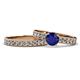 1 - Ronia Classic Blue Sapphire and Diamond Bridal Set Ring 